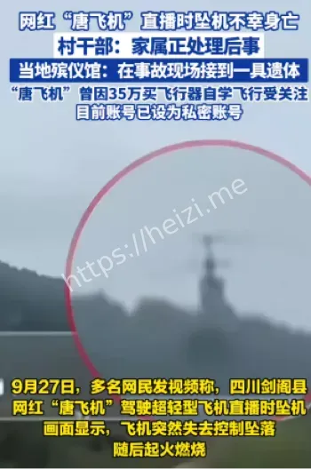 唐飞机坠机后续